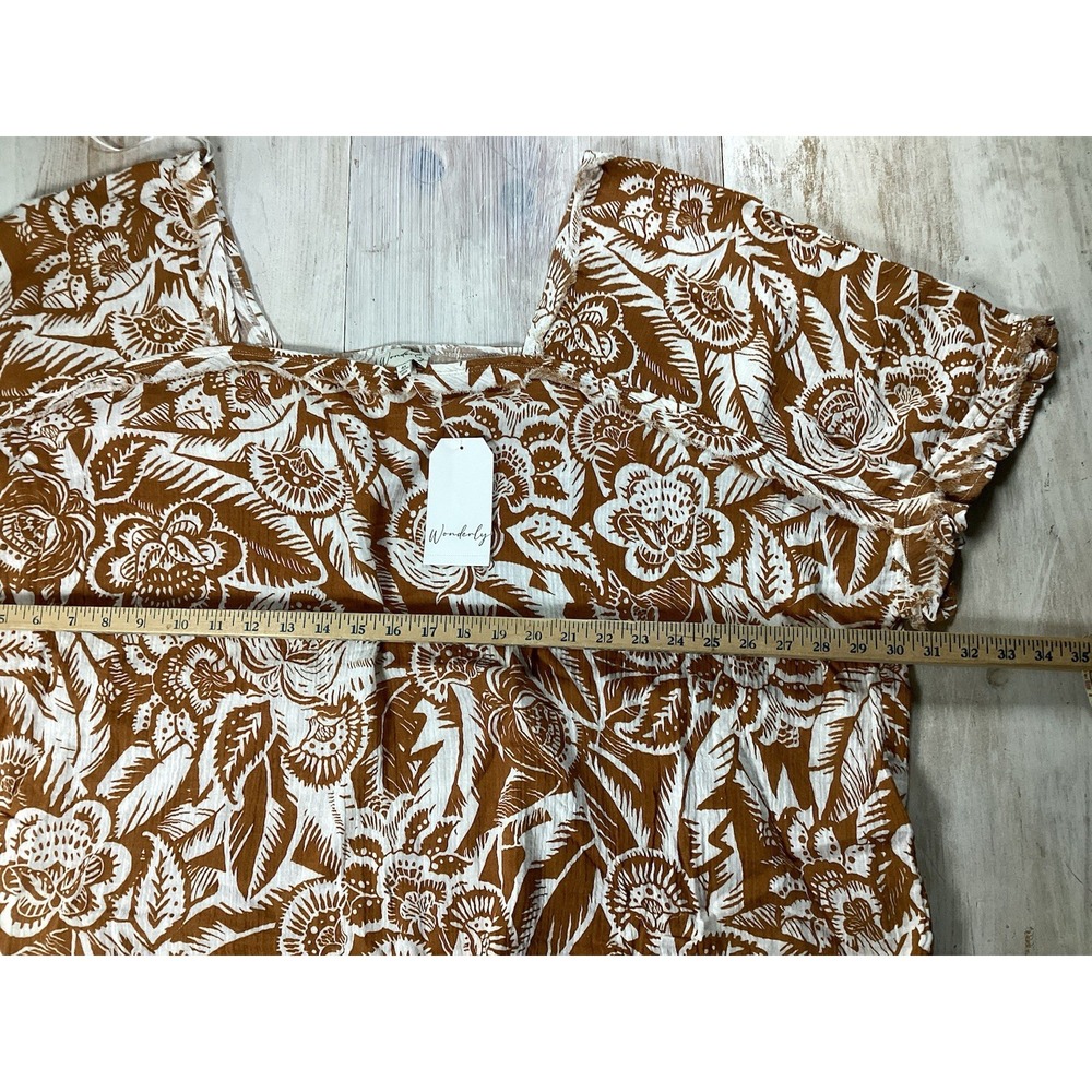 New With Tags Golden Floral Shirt 100% Cotton Women's 4x Boho Hippie - Picture 6 of 8